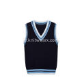 Boy's Knitted Contrast Rib School Vest